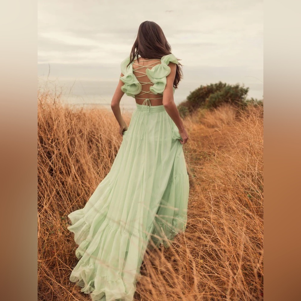 MAC DUGGAL
Ruffle Tiered Cut-Out Chiffon Gown Anthropologie - Picture 14 of 17